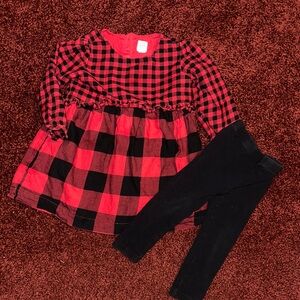 GAP Red and Black Plaid Toddler Dress